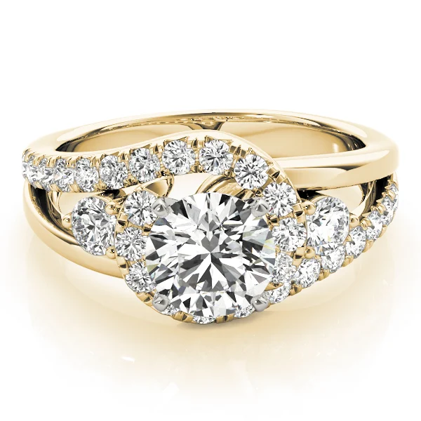 Bypass Swirl Halo Engagement Ring - Image 10