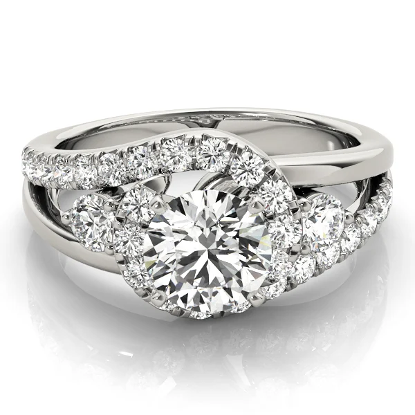 Bypass Swirl Halo Engagement Ring - Image 5