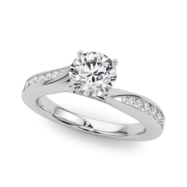 Single Row Channel Set Engagement Ring