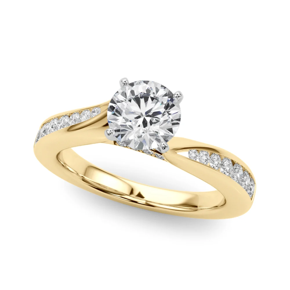 Single Row Channel Set Engagement Ring - Image 7