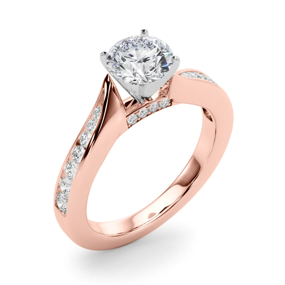 Single Row Channel Set Engagement Ring - Image 14