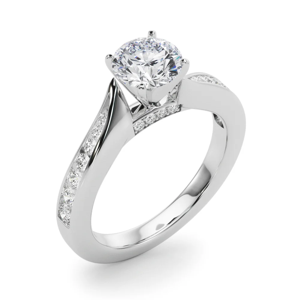 Single Row Channel Set Engagement Ring - Image 5