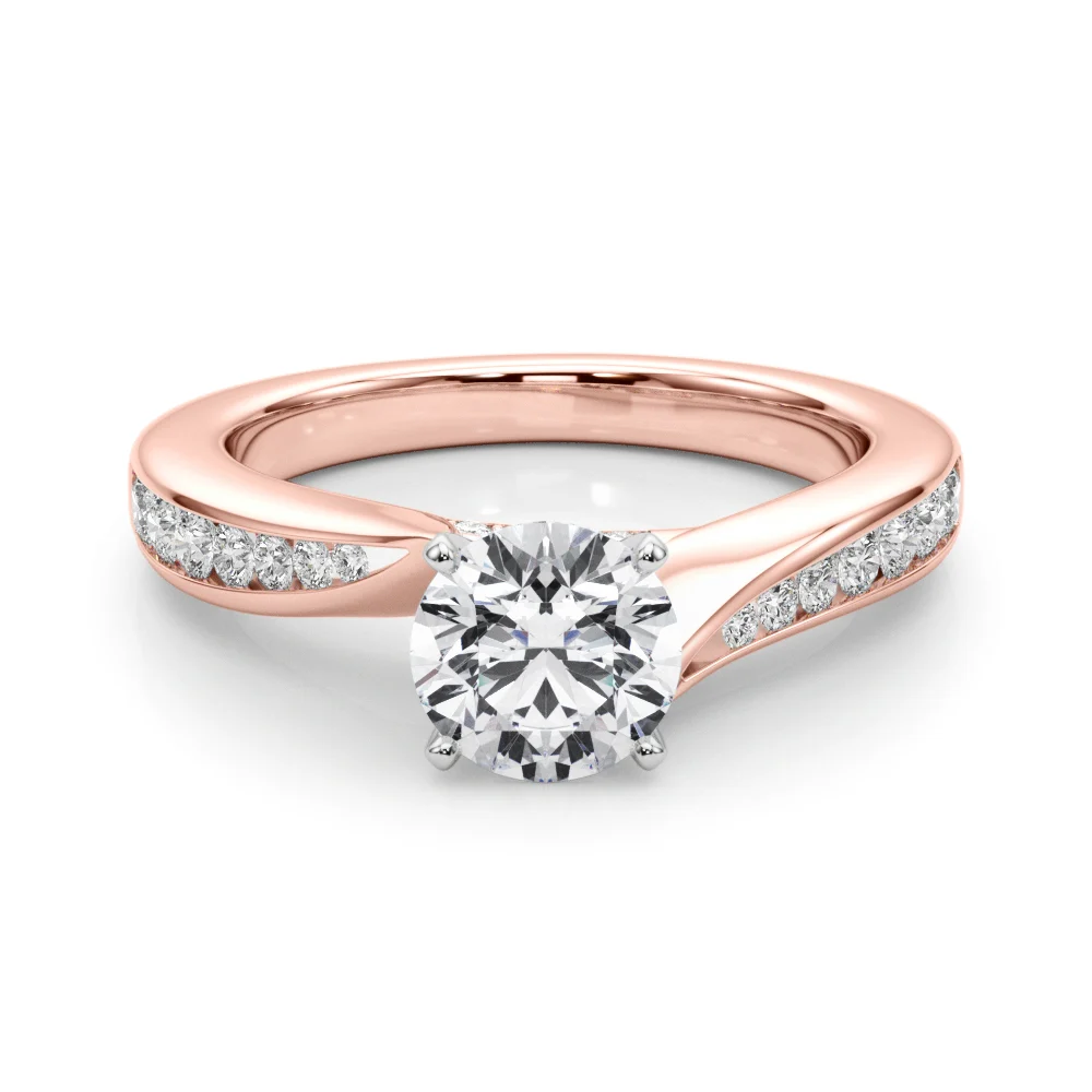 Single Row Channel Set Engagement Ring - Image 13