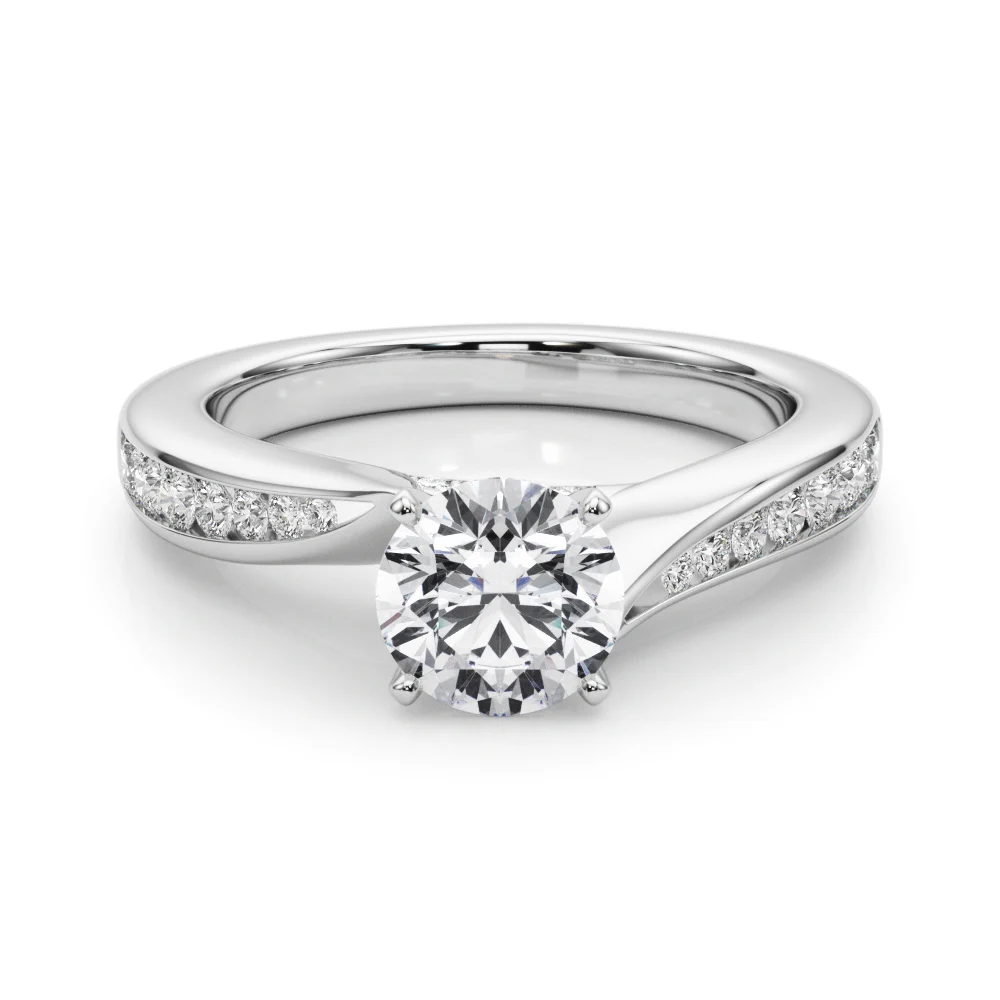 Single Row Channel Set Engagement Ring - Image 3