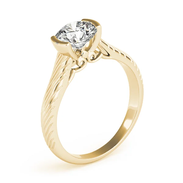 Solitaire Filigree Half Bezel Engagement Rings - Image 8