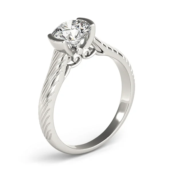 Solitaire Filigree Half Bezel Engagement Rings - Image 4