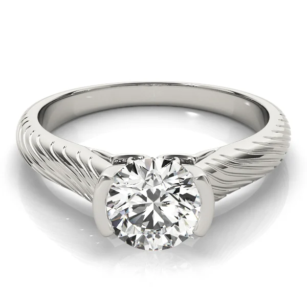 Solitaire Filigree Half Bezel Engagement Rings - Image 3