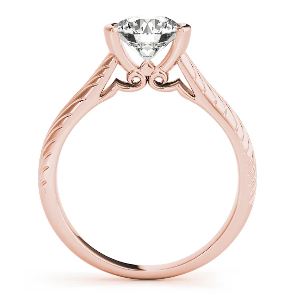 Solitaire Filigree Half Bezel Engagement Rings - Image 10
