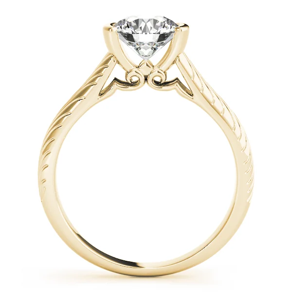 Solitaire Filigree Half Bezel Engagement Rings - Image 6