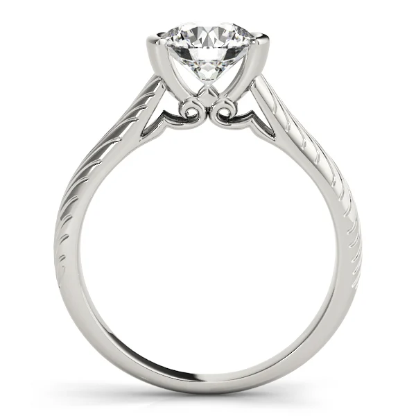Solitaire Filigree Half Bezel Engagement Rings - Image 2