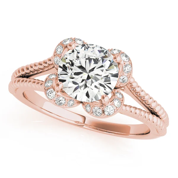 Round Halo Split Shank Engagement Ring - Image 7