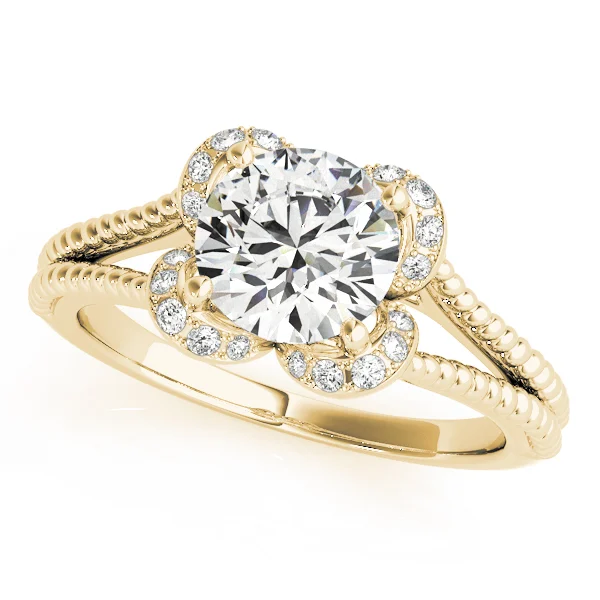 Round Halo Split Shank Engagement Ring - Image 4