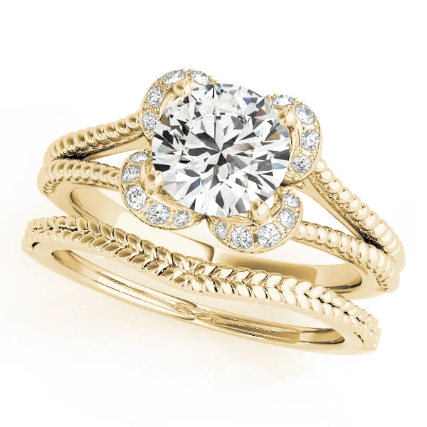 Round Halo Split Shank Engagement Ring - Image 6