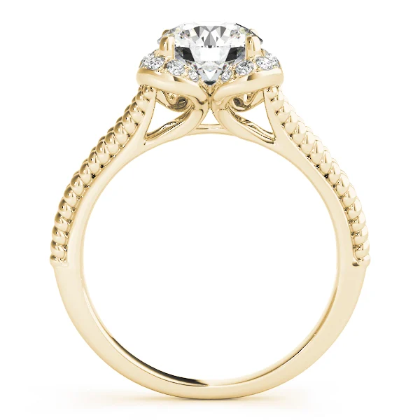 Round Halo Split Shank Engagement Ring - Image 5