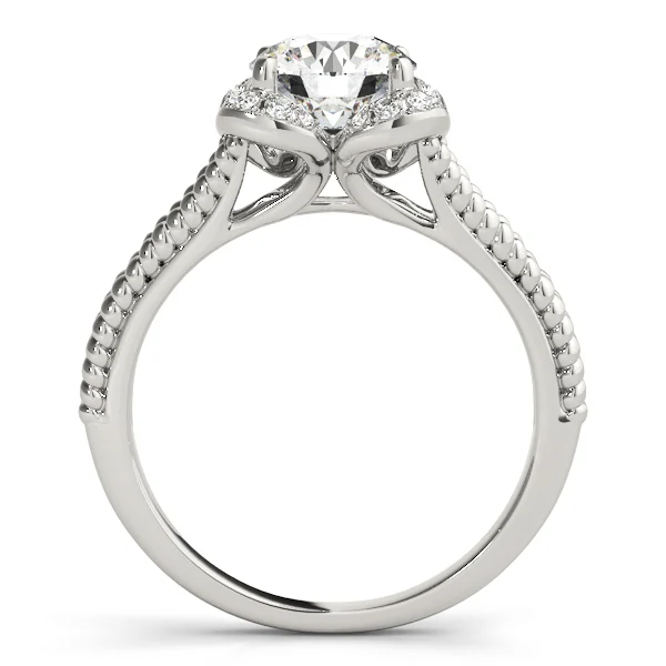 Round Halo Split Shank Engagement Ring - Image 2