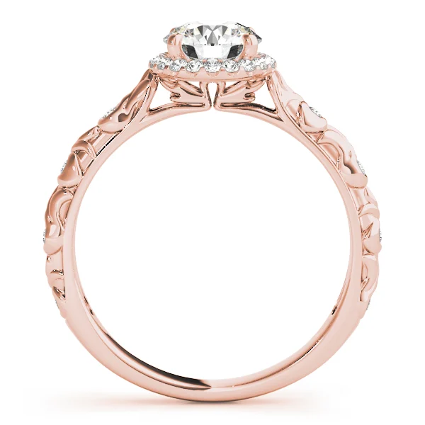 Nature Inspired Filigree Bezel Set Halo Engagement Rings - Image 8