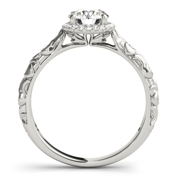 Nature Inspired Filigree Bezel Set Halo Engagement Rings - Image 2