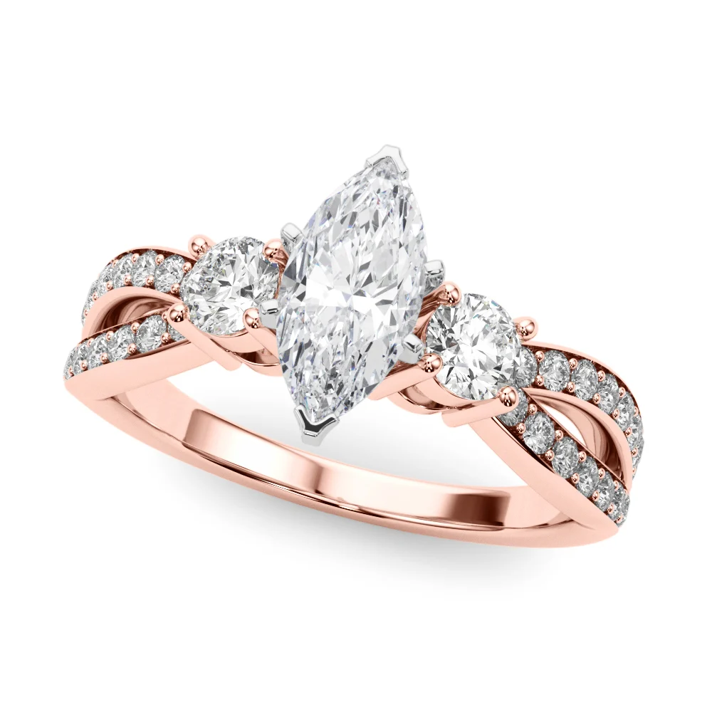 Split Shank Round Diamond Engagement Ring - Image 101
