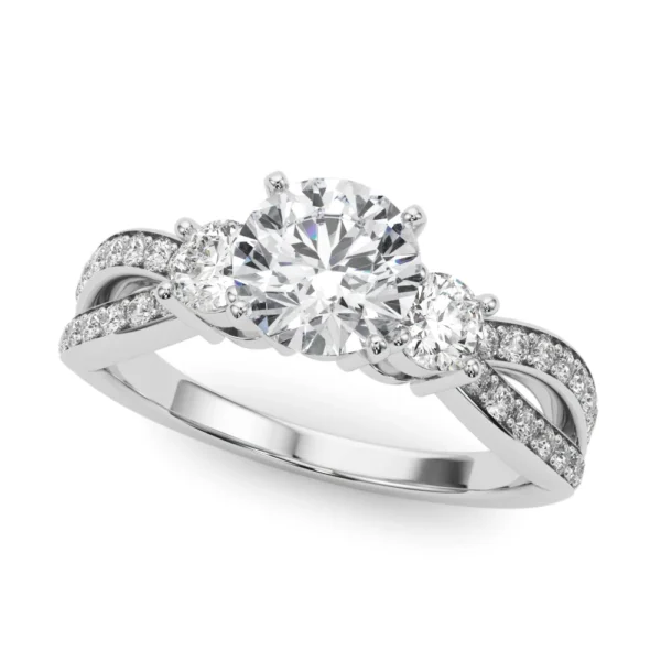 Split Shank Round Diamond Engagement Ring
