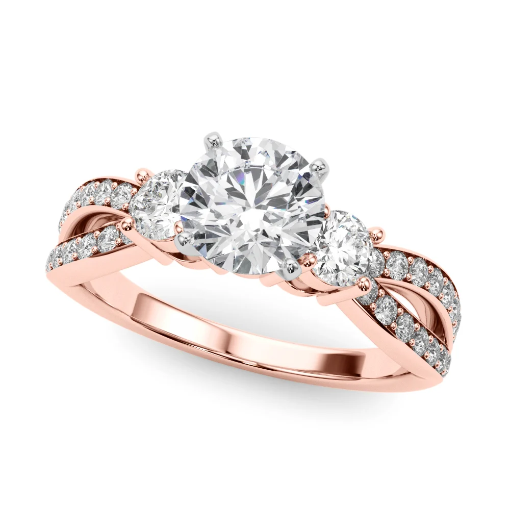 Split Shank Round Diamond Engagement Ring - Image 11