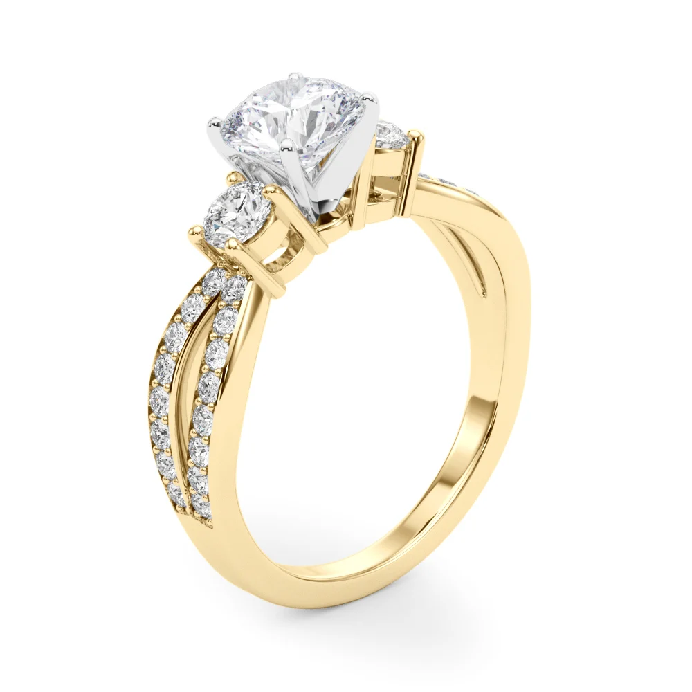 Split Shank Round Diamond Engagement Ring - Image 9