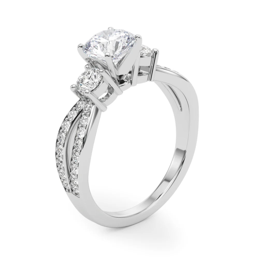 Split Shank Round Diamond Engagement Ring - Image 4