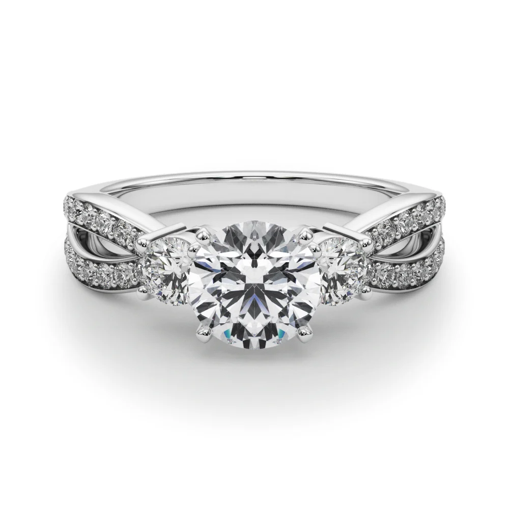 Split Shank Round Diamond Engagement Ring - Image 3
