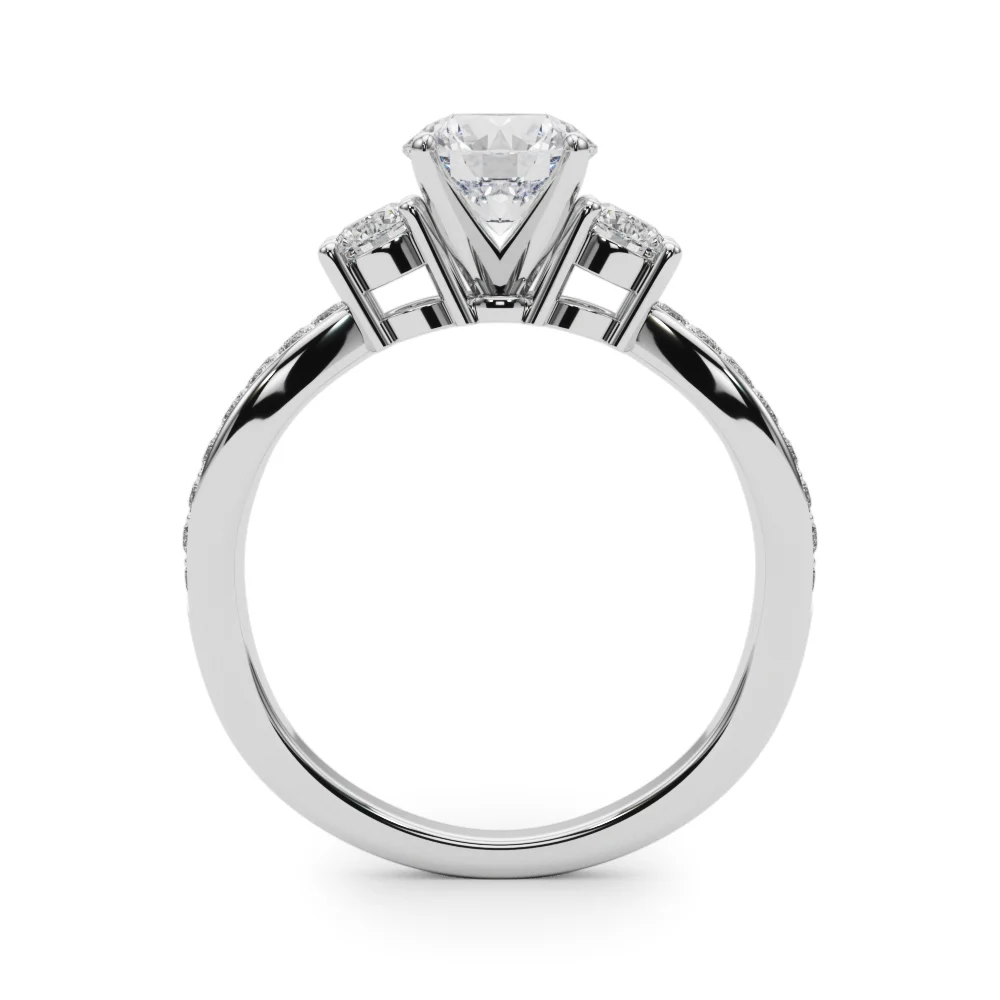 Split Shank Round Diamond Engagement Ring - Image 2