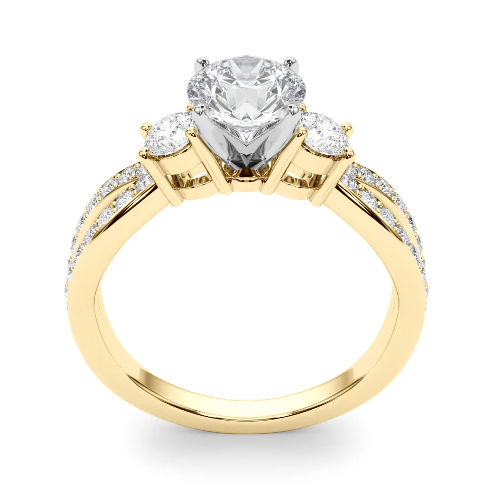 Split Shank Round Diamond Engagement Ring - Image 10