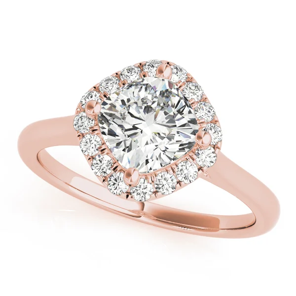 Solitaire Halo Cushion Shape Engagement Ring - Image 7
