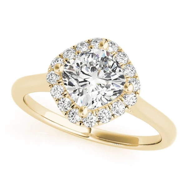 Solitaire Halo Cushion Shape Engagement Ring - Image 4