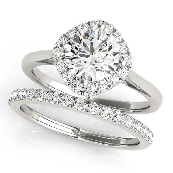 Solitaire Halo Cushion Shape Engagement Ring - Image 3