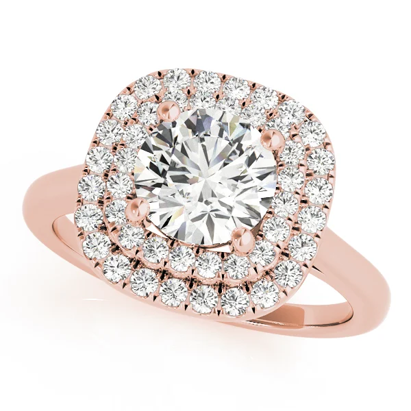 Round Double Halo Engagement Ring - Image 7