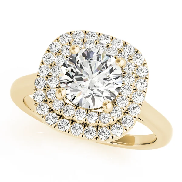 Round Double Halo Engagement Ring - Image 4