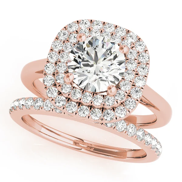 Round Double Halo Engagement Ring - Image 9