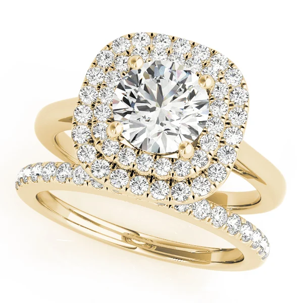 Round Double Halo Engagement Ring - Image 6