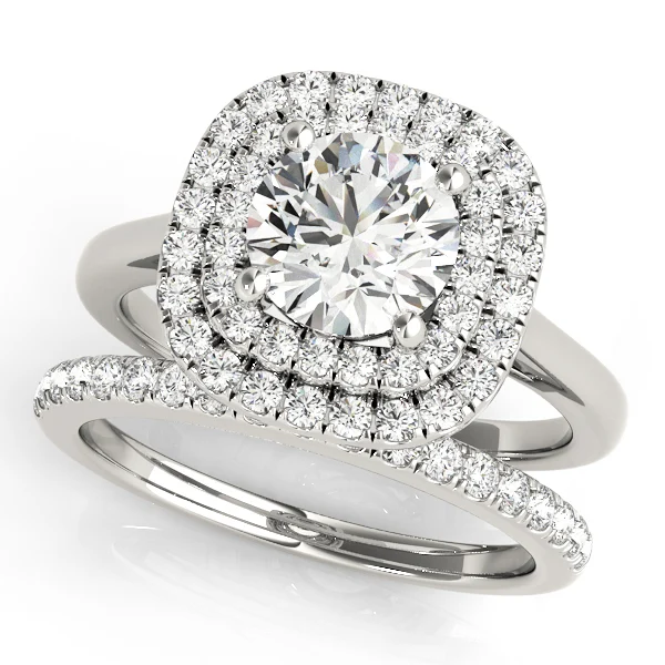 Round Double Halo Engagement Ring - Image 3