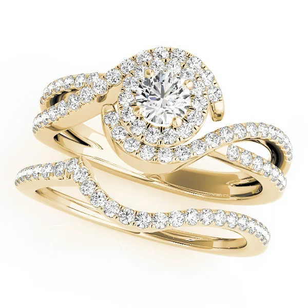 Bypass Twisted Shank Halo Engagement Ring - Image 6