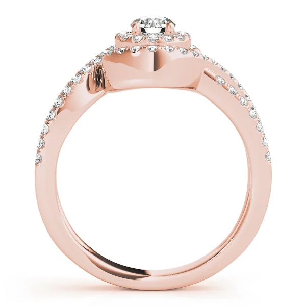 Bypass Twisted Shank Halo Engagement Ring - Image 8