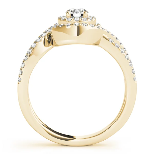 Bypass Twisted Shank Halo Engagement Ring - Image 5
