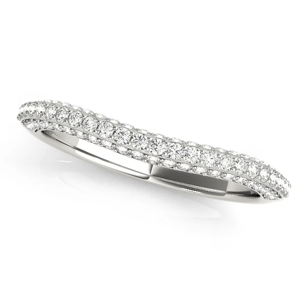 Multirow Pavé Wedding Rings