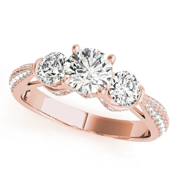 Vintage 3-Stone Pavé Hidden Halo Engagement Ring - Image 7