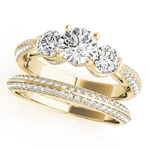 Vintage 3-Stone Pavé Hidden Halo Engagement Ring - Image 6
