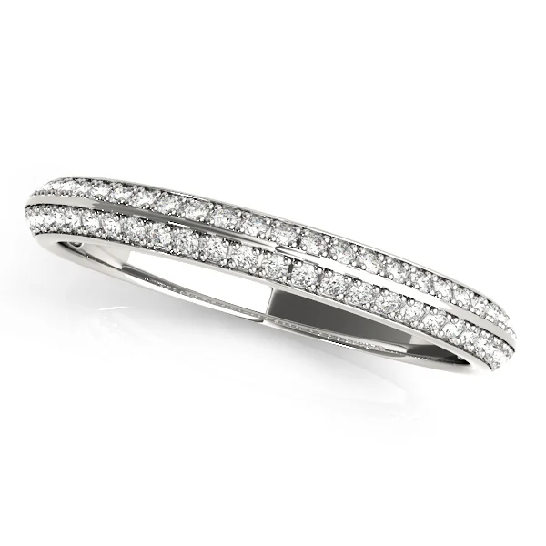 Double Row Pavé Wedding Rings