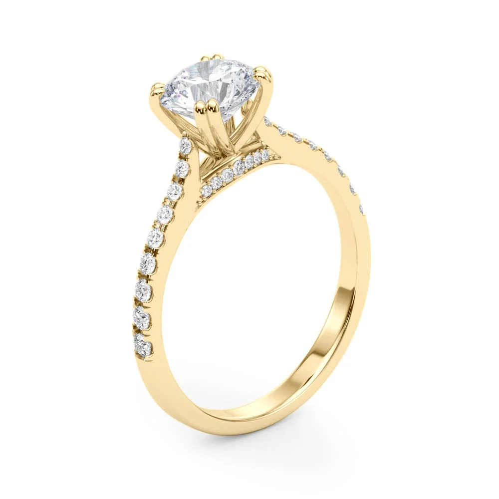 Double Prong Hidden Halo Engagement Ring - Image 9