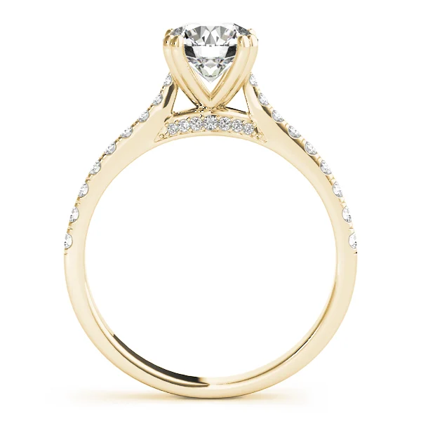 Double Prong Hidden Halo Engagement Ring - Image 7