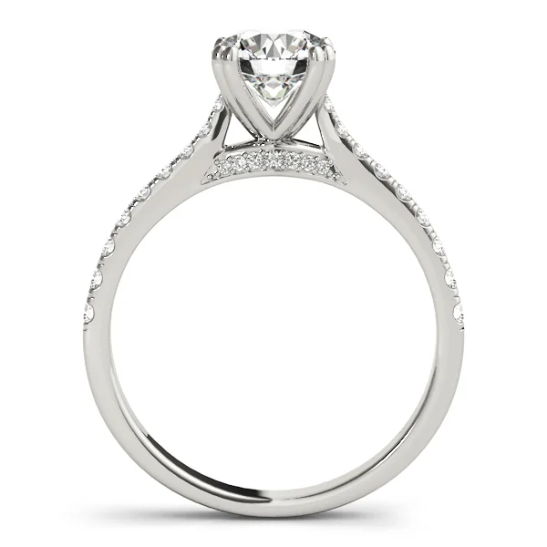 Double Prong Hidden Halo Engagement Ring - Image 2
