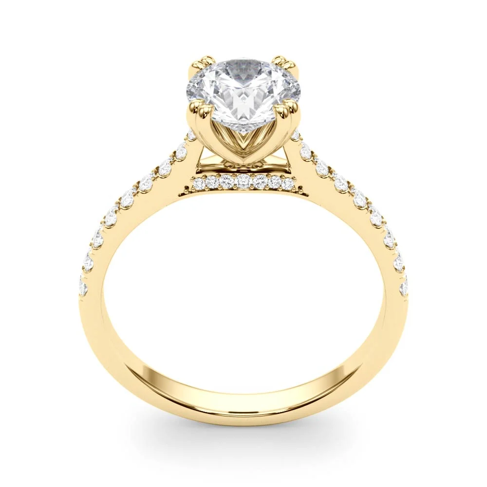 Double Prong Hidden Halo Engagement Ring - Image 10