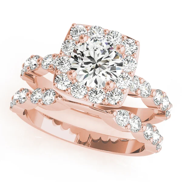 Scalloped Shape Round Halo Engagement Ring - Image 9