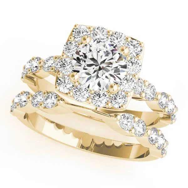 Scalloped Shape Round Halo Engagement Ring - Image 6